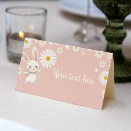 Bunny Daisy Girl Födelsedagsfest Place Card Placeringskort