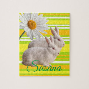 Bunny Decorative Jigszle Puzzle Daisy Pussel