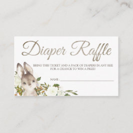 Bunny Diaper Raffle Card Biljett for Baby Shower Tilläggskort