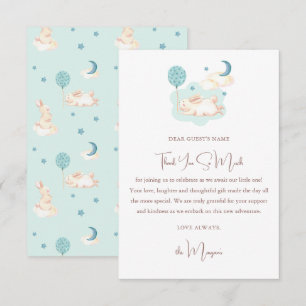 Bunny Dreams Blue Baby Shower Tack Kort