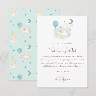 Bunny Dreams Blue Baby Shower Tack Kort