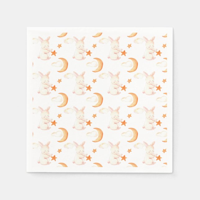 Bunny Dreams Neutralt Baby Shower Pappersservett (Framsidan)