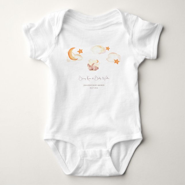 Bunny Dreams Neutralt Baby Shower T Shirt (Framsida)