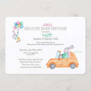 Bunny Drive by Baby Shower-inbjudan Inbjudningar