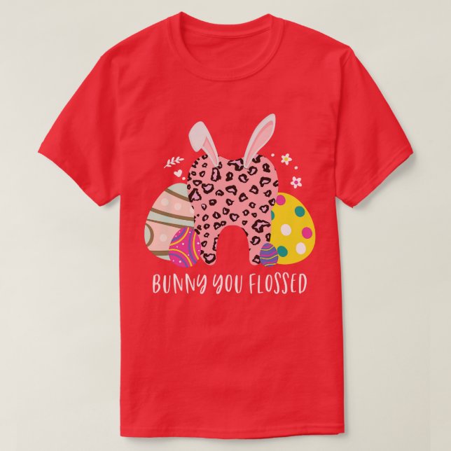 Bunny Du förlorade Påsk-dagen Leopard Skriv ut D T Shirt (Design framsida)