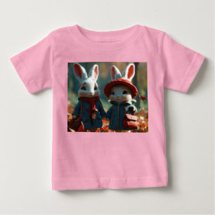 Bunny Duo i Pixar Stil Baby Tee