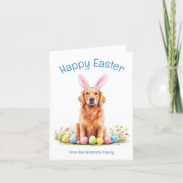 Bunny Ear Golden Retriever Hund Funny Påsk Helgkort