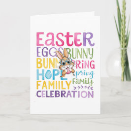 Bunny Easter Card , Personalized Easter funnyBunny Helgkort