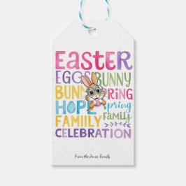 Bunny Easter Gift Tag, Personalized EasterBunny Presentetikett