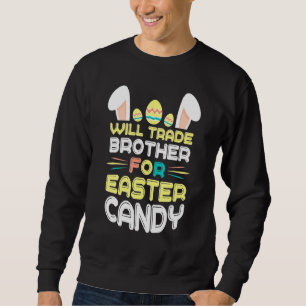 Bunny Eat Chocolate Eggs kommer att bli handelsbro Lång Ärmad Tröja