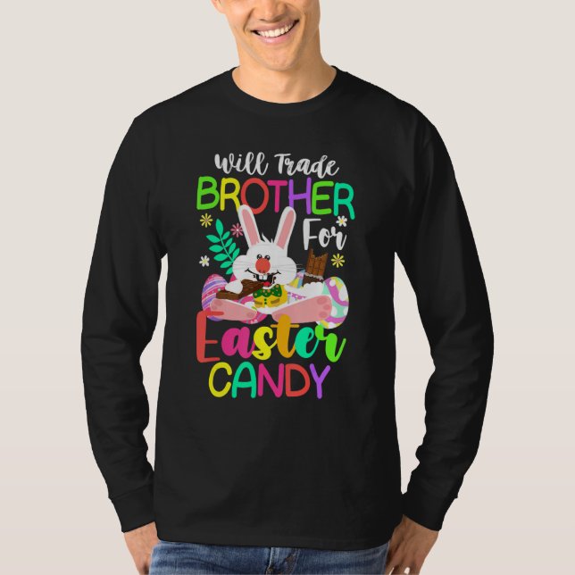 Bunny Eat Chocolate Eggs kommer att bli handelsbro T Shirt (Framsida)