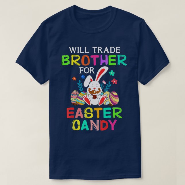 Bunny Eat Chocolate Eggs kommer att bli handelsbro T Shirt (Design framsida)