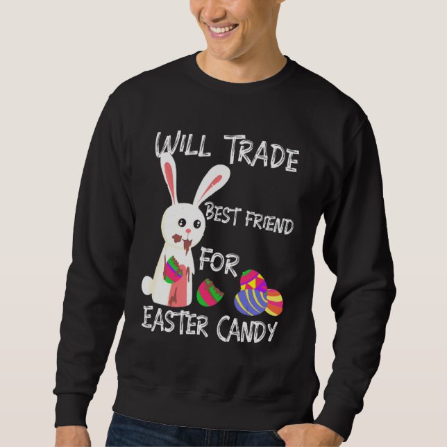 Bunny Eat Chocolate Eggs kommer att handla med sin Lång Ärmad Tröja (Framsida)