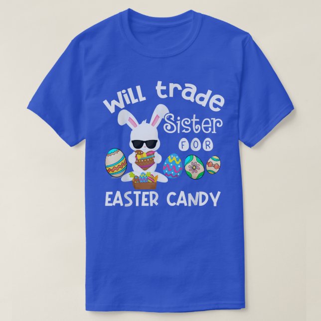 Bunny Eat Chocolate Eggs kommer att vara ett hande T Shirt (Design framsida)