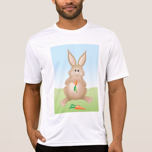 Bunny Eating Carrot Adorable Rabbit T Shirt (Framsida)