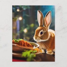 Bunny Eats Spaghetti Vykort