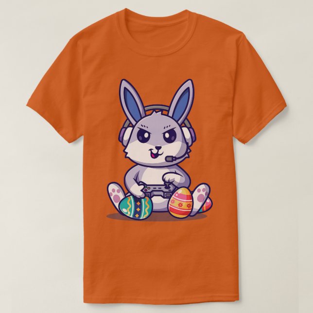 Bunny Egg Funny Bunny Boy play Video Game Children T Shirt (Design framsida)