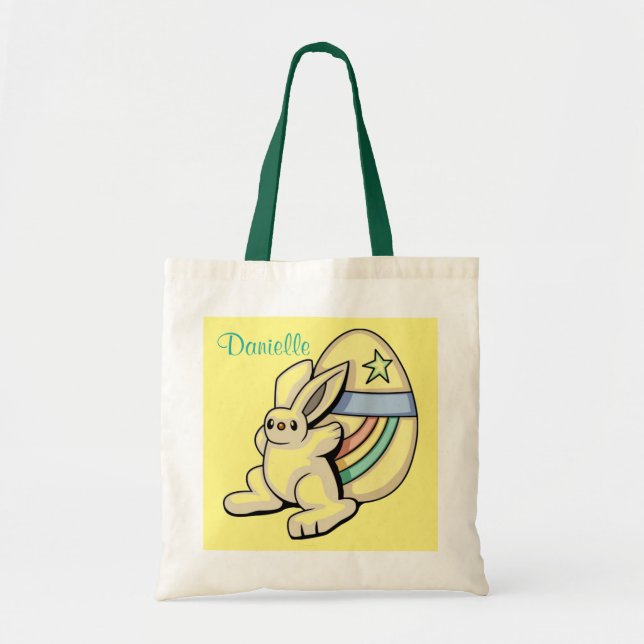 Bunny & Egg Gult Budget Tote Tygkasse (Framsidan)