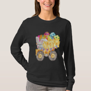 Bunny Eggs Cavator Construction Watercolor Påsk T Shirt