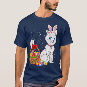 Bunny Eggs Costume Gift Manar Womens Kids Cute Cat T Shirt