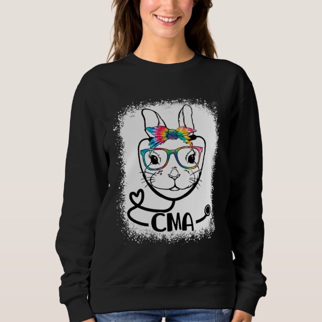 Bunny Face Cma Glasses Nurse Easter Day T Shirt (Framsida)