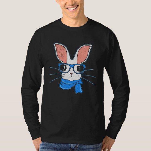 Bunny face Cool Easter Bunny with Glasses Easter 1 T Shirt (Framsida)