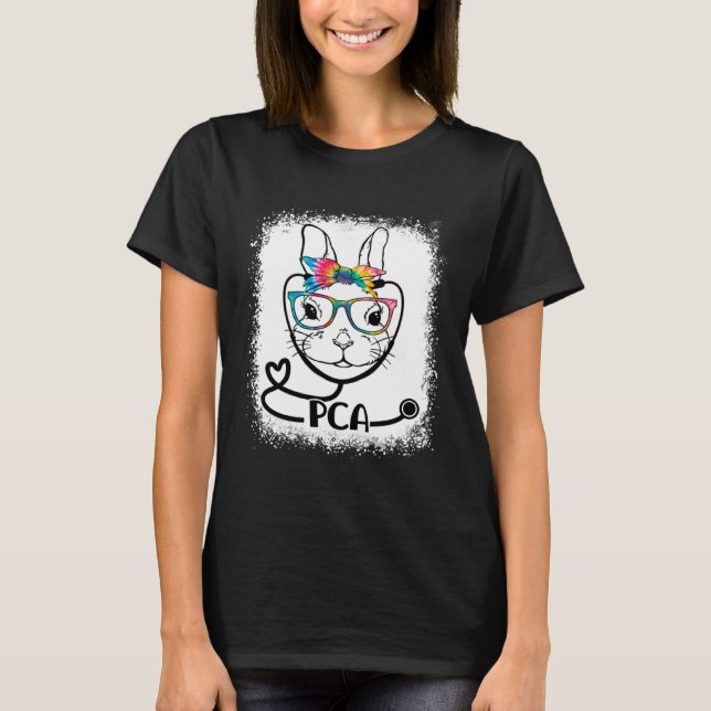 Bunny Face PCA Glasses Nurse Easter Day T Shirt (Framsida)