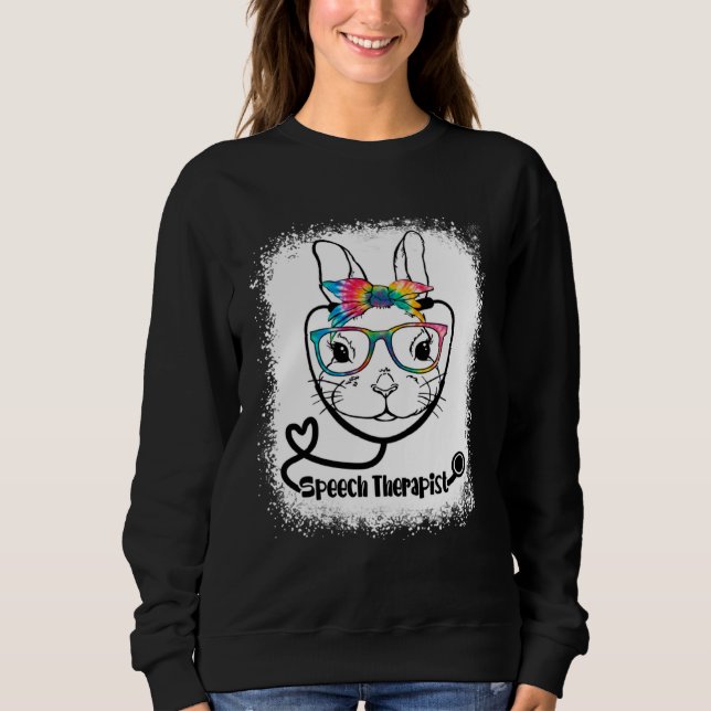 Bunny Face Speech Therapist Glasses Nurse Easter D T Shirt (Framsida)