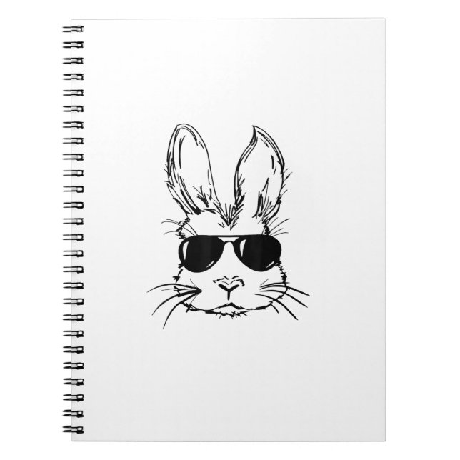 Bunny Face With Sunglasses Easter Day for Boys Men Anteckningsbok (Framsidan)