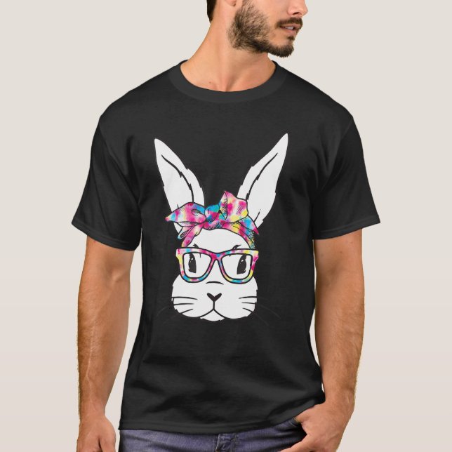 Bunny Face With Sunglasses Easter Day For Boys Men T Shirt (Framsida)