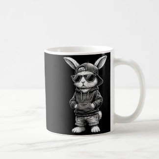 Bunny Face With Sungles Funny Easter Day For Boys  Kaffemugg