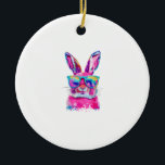 Bunny Face with Tie Dye Glasses Happy Easter Day M Julgransprydnad Keramik<br><div class="desc">Bunny Face with Tie Dye Glasses Happy Easter Day Men Boy Kid T-Shirt</div>