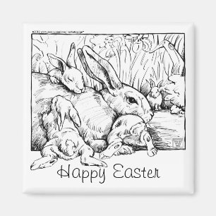 Bunny Family Glad påsk Magnet