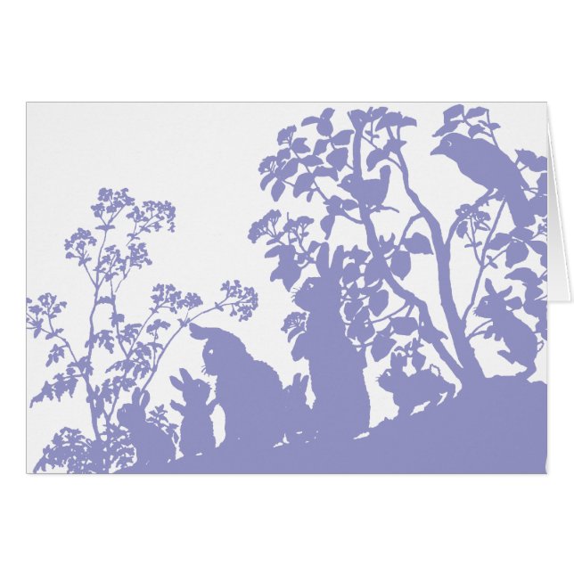 Bunny Family Hälsningskort (Framsidan Horizontal)