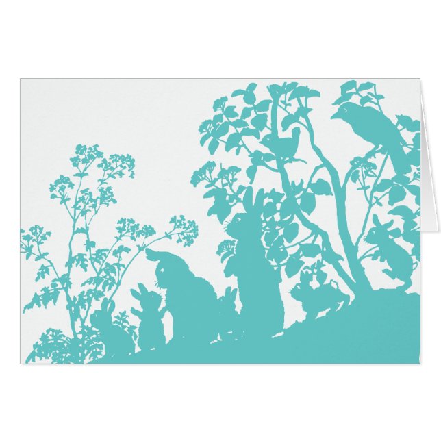 Bunny Family Hälsningskort (Framsidan Horizontal)