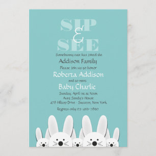 Bunny Family Sip och Se inbjudan