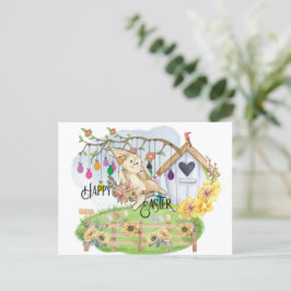 Bunny firar påskdagen helg vykort