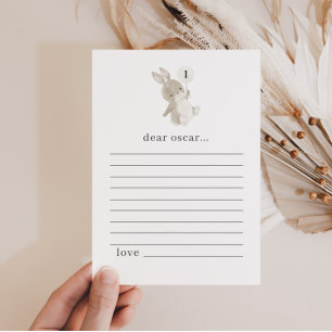 Bunny First Birthday Time Capsule Note Card Julkort