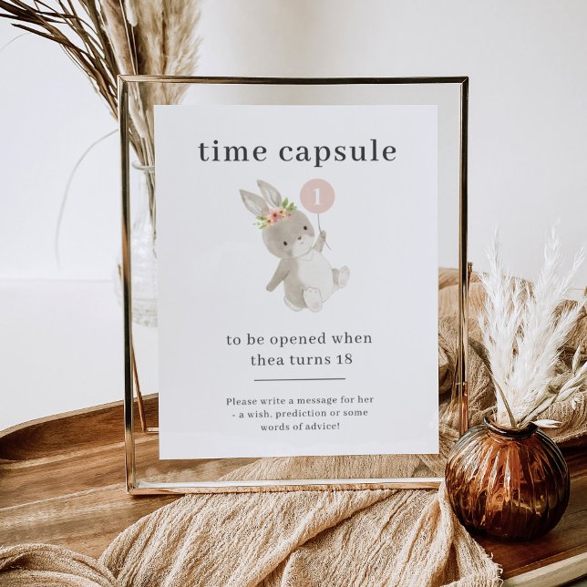 Bunny First Birthday Time Poster Kapsel (Skapare uppladdad)