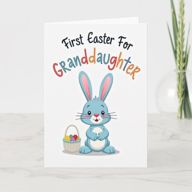 Bunny First Easter Granddaughter Card Kort (Framsida)