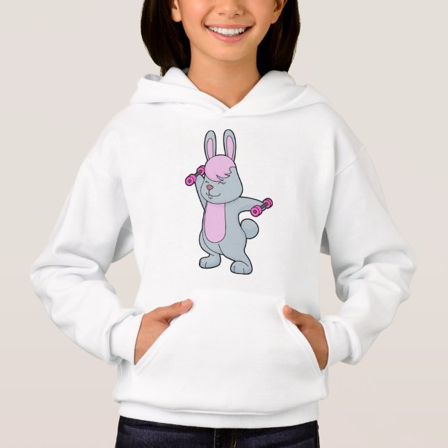 Bunny Fitness Dumbbell T Shirt (Framsida)