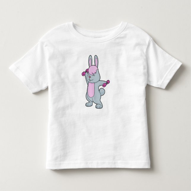 Bunny Fitness Dumbbell T Shirt (Framsida)