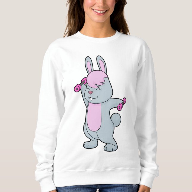 Bunny Fitness Dumbbell T Shirt (Framsida)