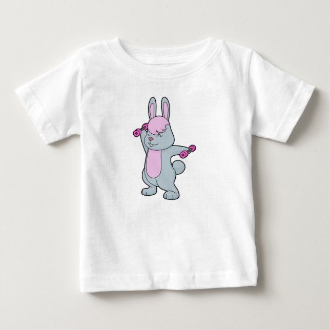Bunny Fitness Dumbbell T Shirt (Framsida)