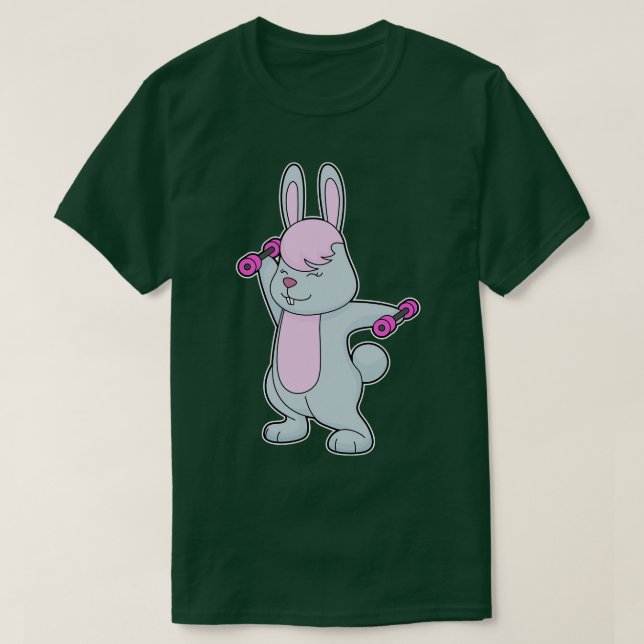 Bunny Fitness Dumbbell T Shirt (Design framsida)