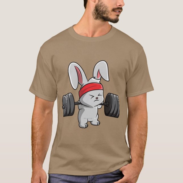 Bunny Fitness Gym Workout family T Shirt (Framsida)