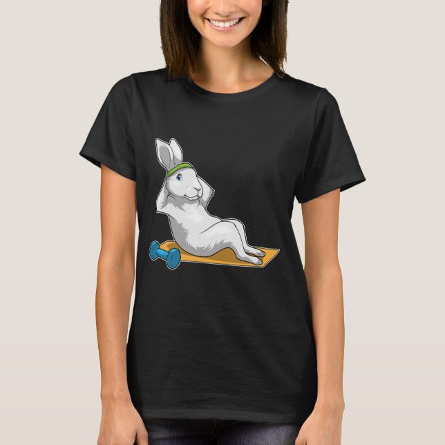 Bunny Fitness Situps Sports T Shirt (Framsida)