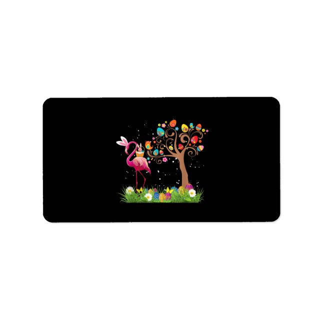 Bunny Flamingo Påsk 2021 | Cute Flamingo Älskare | Adressetikett (Framsidan)