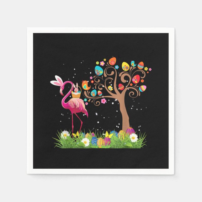 Bunny Flamingo Påsk 2021 | Cute Flamingo Älskare | Pappersservett (Framsidan)