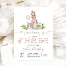 Bunny Floral 3-års inbjudan